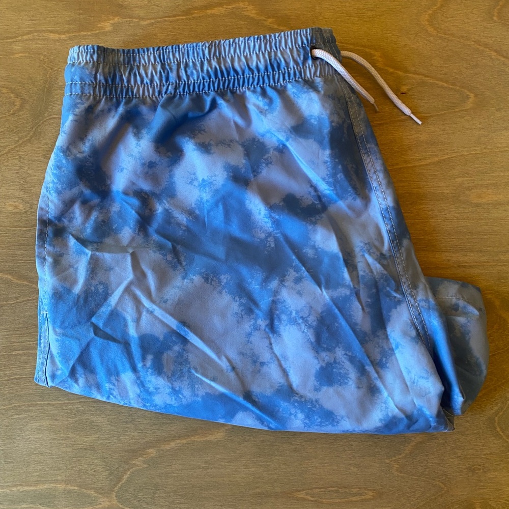 Blue Tie-Dye Men's Swim Board Shorts